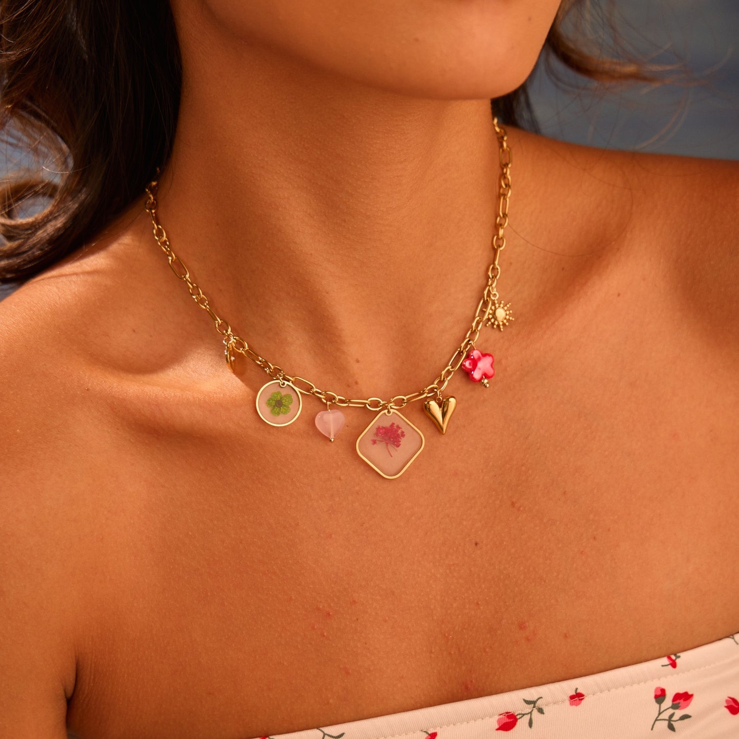 LAIS Floral Epoxy Necklace – European & American Fashion Style