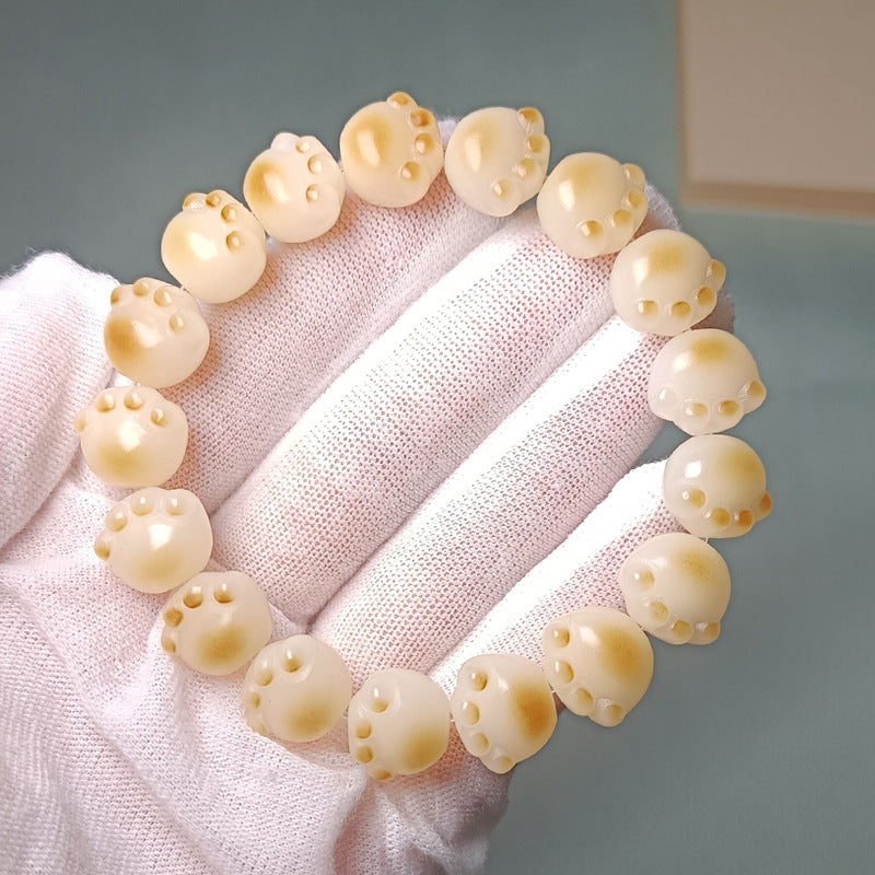 LAIS Natural Bodhi Root Cat Paw Bracelet – Charred Handmade Minimalist Style