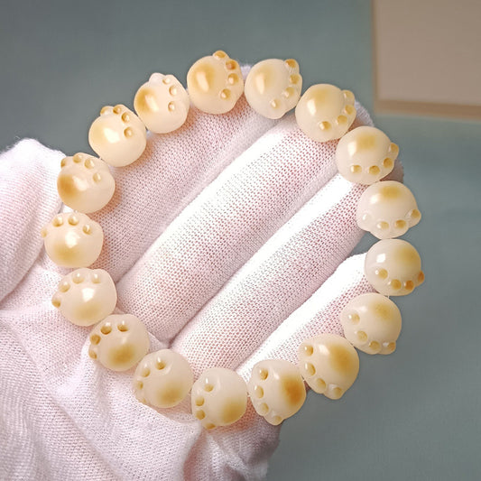 LAIS Natural Bodhi Root Cat Paw Bracelet – Charred Handmade Minimalist Style