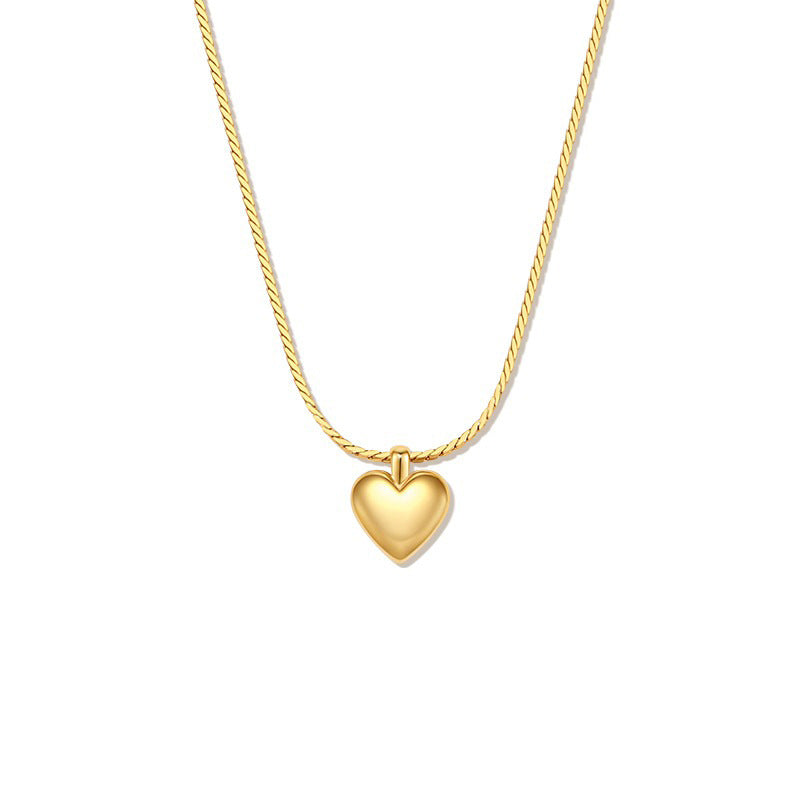 LAIS Love Pendant Necklace, 18K Gold Plated Light Luxury Minority Style, Exclusive for Women with Heart - shaped Charm