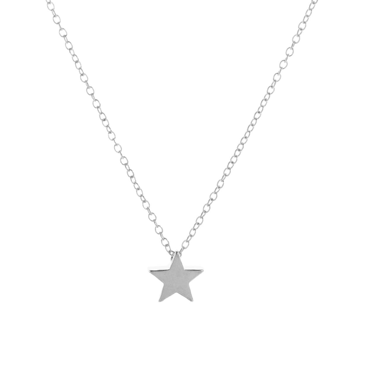 LAIS White Gold Star Pendant Necklace – Chic Stainless Steel Design
