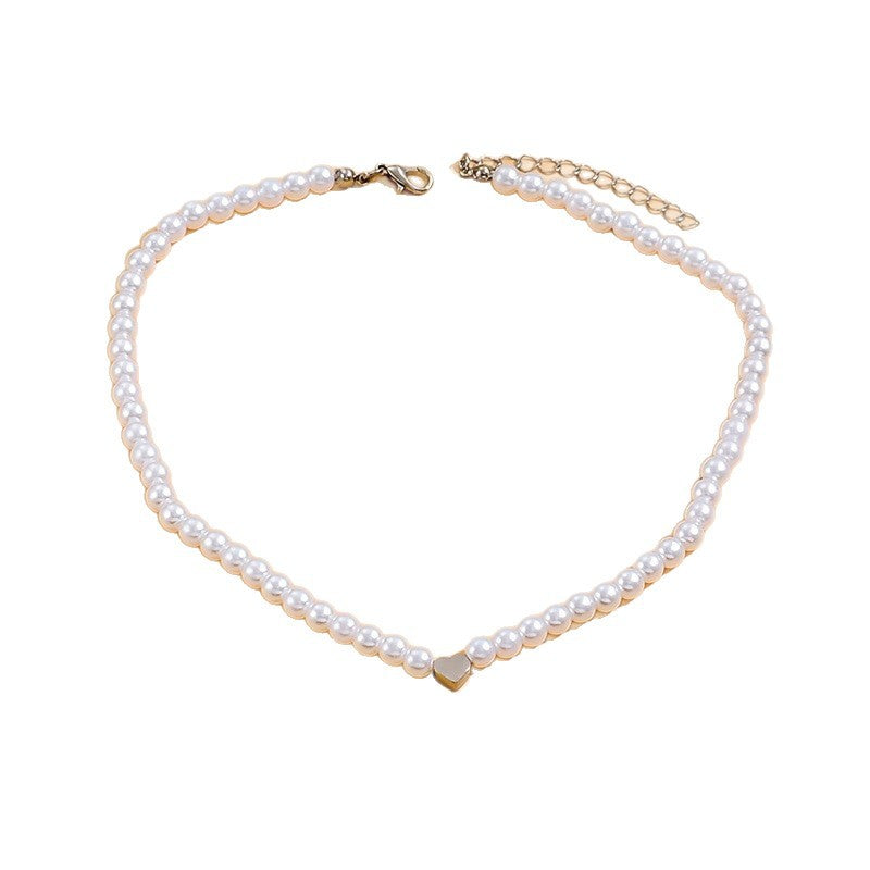 LAIS Peach Heart Pearl Necklace – European & American Special Design