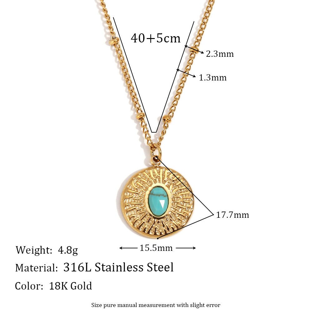 LAIS Women's 18K Gold Plated Stainless Steel Spacer Necklace, with Electroplating Process, in Simple Geometric Style