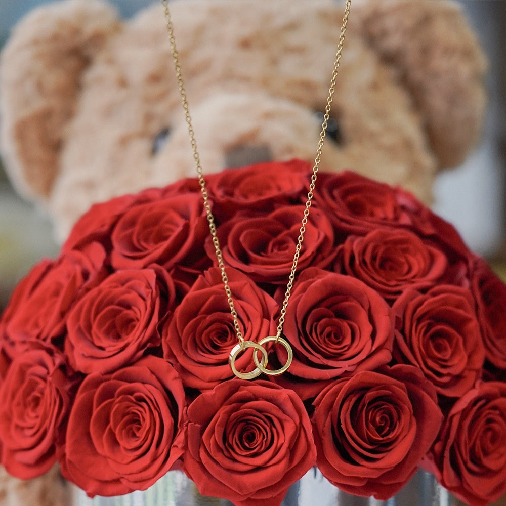 LAIS Titanium Steel O - chain Circular Engraved Necklace, in Fashionable and Simple Style, Perfect for Daily Outings