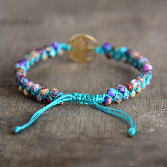 LAIS Tree of Life Jasper Bracelet – Hand-Woven National Style Couple Jewelry