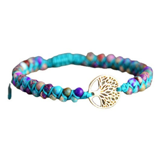 LAIS Tree of Life Jasper Bracelet – Hand-Woven National Style Couple Jewelry