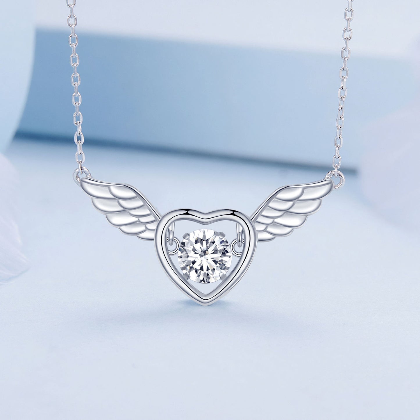 LAIS Sterling Silver Angel Wings Necklace – Timeless Beauty, Heavenly Glow