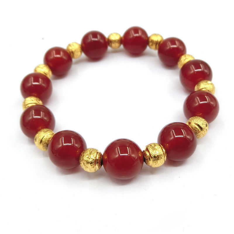 LAIS Red Agate Hand String Bracelet – Simple & Elegant Natural Stone Jewelry