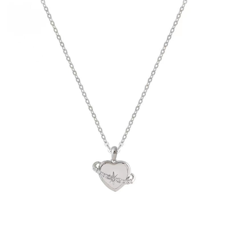 LAIS Mother-of-Pearl Heart Necklace – Minimalist Niche Clavicle Jewelry